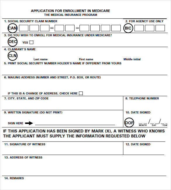 FREE 9+ Medicare Application Forms in PDF