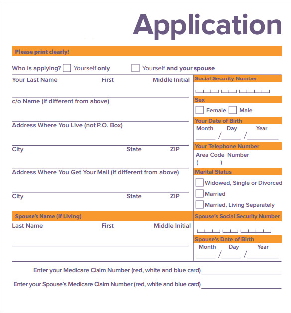 Printable Medicare Application Forms Printable Forms Free Online