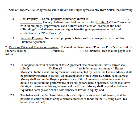 property purchase agreement