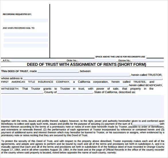 example of deed trust form