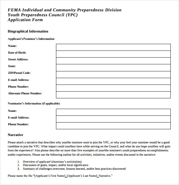 free download fema application form