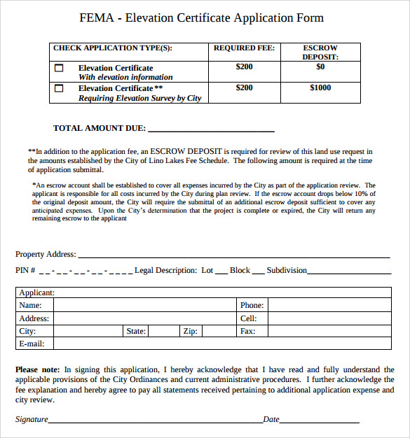 simple fema application form