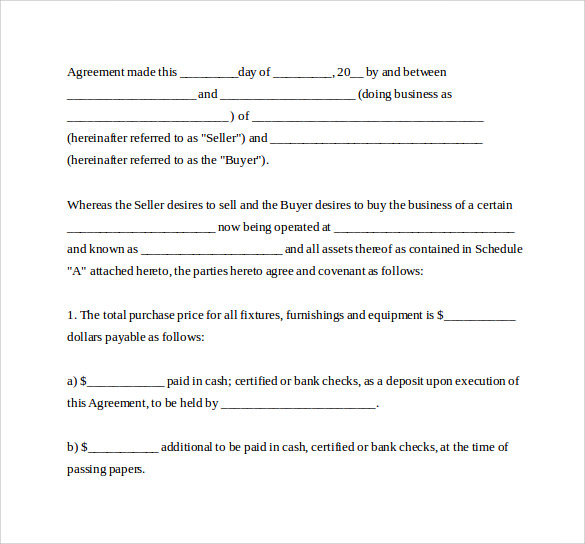 business purchase agreement document