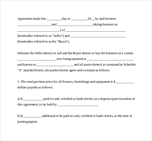 FREE 7+ Business Purchase Agreement Templates in PDF MS Word