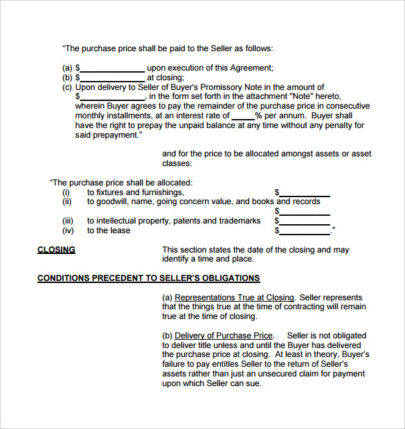 Purchase agreement Template