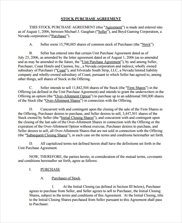 Restricted Stock Purchase Agreement Template