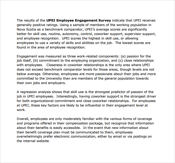 print employee engagement survey template