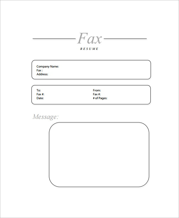 FREE 8+ Sample Resume Fax Cover Sheet Templates in MS Word | PDF