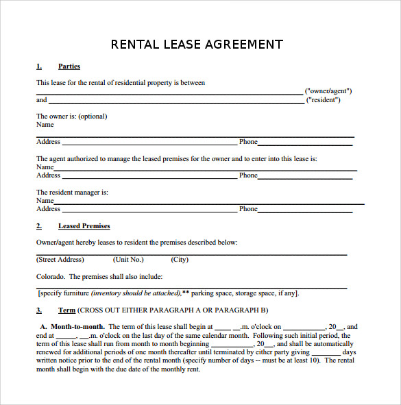 FREE 6+ Rental Lease Agreement Templates in MS Words Pages Google