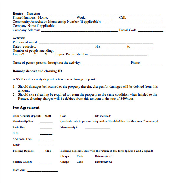 free 12 printable lease agreement templates in pdf ms word