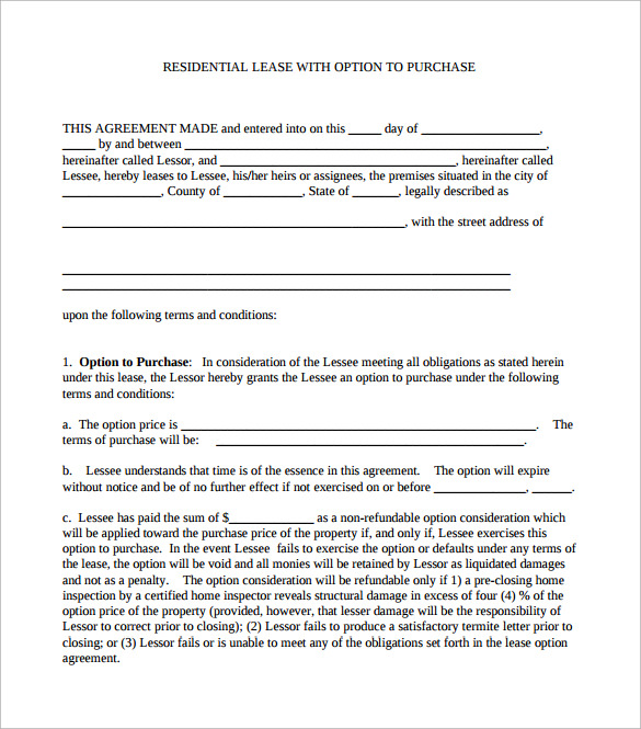 9 Residential Lease Agreement Templates – Free Samples, Examples ...