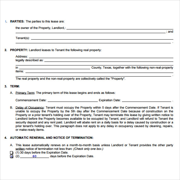 download residential lease agreement