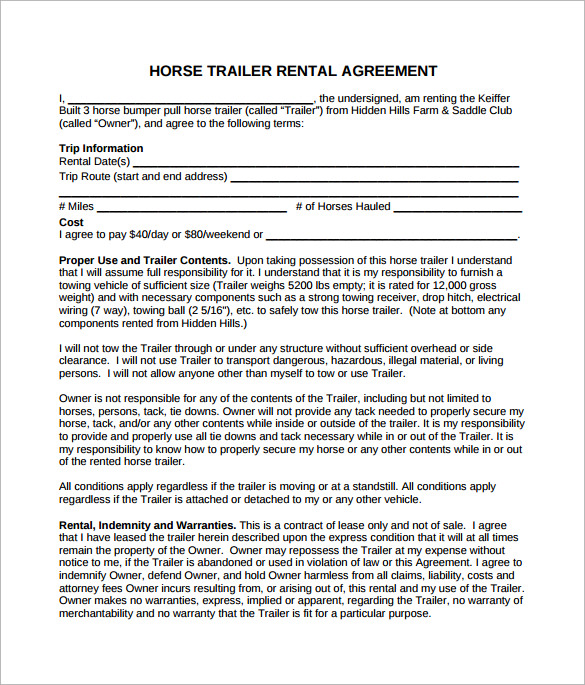 Horse Lease Agreement Template Download Printable Pdf Templateroller 