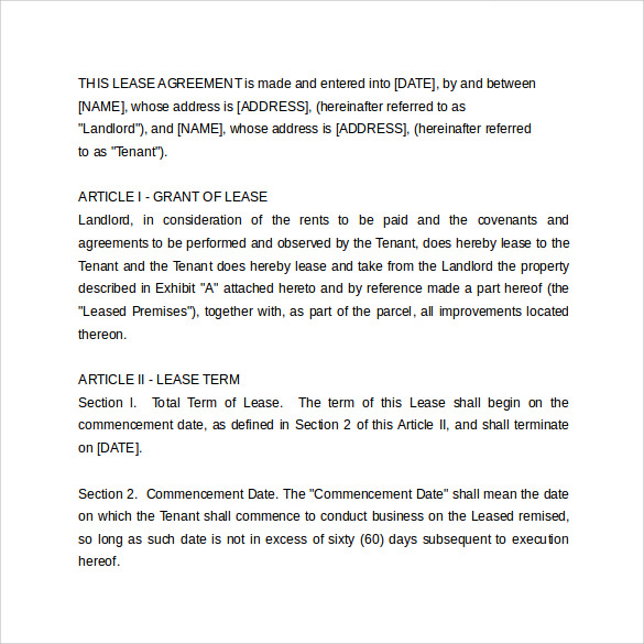 simple commercial lease agreement1