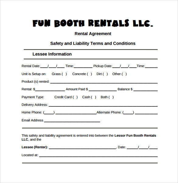 booth agreement rental template sample templates fun pdf word samples examples format docs ms google