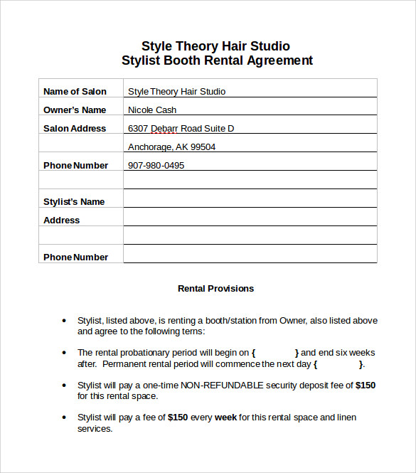 FREE 8 Sample Booth Rental Agreement Templates In PDF MS Word 