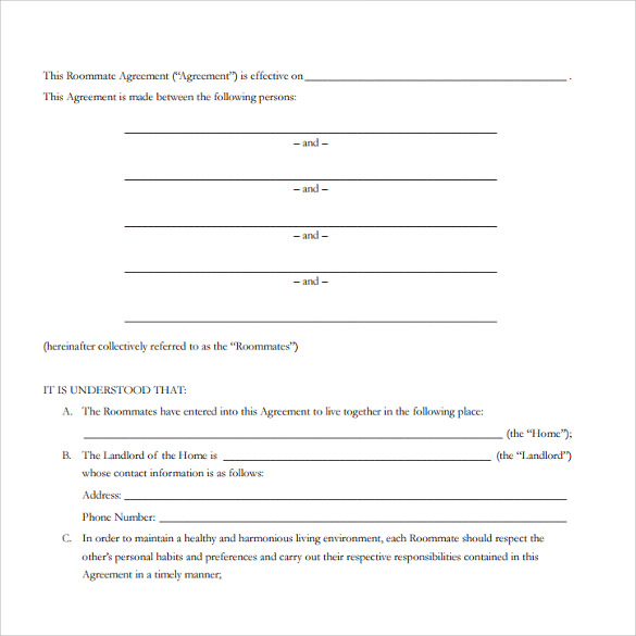 room lease agreement template