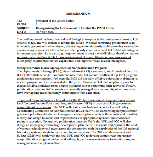 FREE 10 Sample Policy Memos In MS Word PDF Google Docs