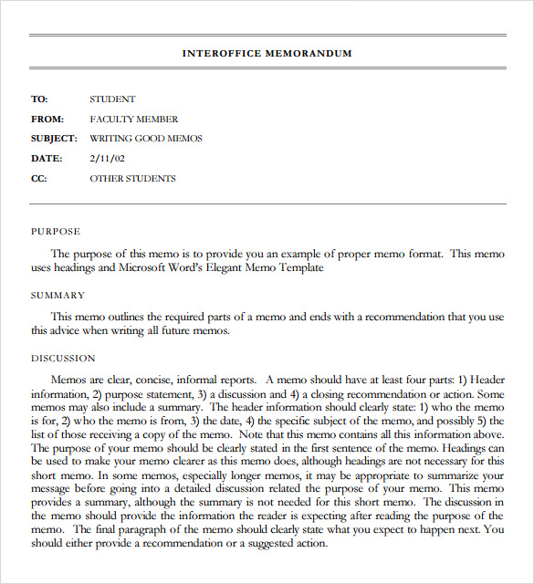 interoffice memo template free download