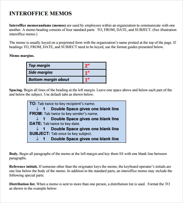 interoffice memo sample