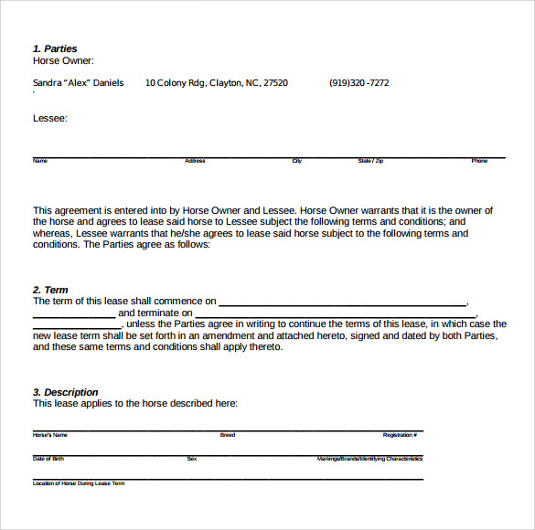 Lease Agreement Template Nc