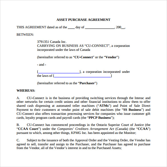 [View 21+] 41+ Business Assets Asset Purchase Agreement Template