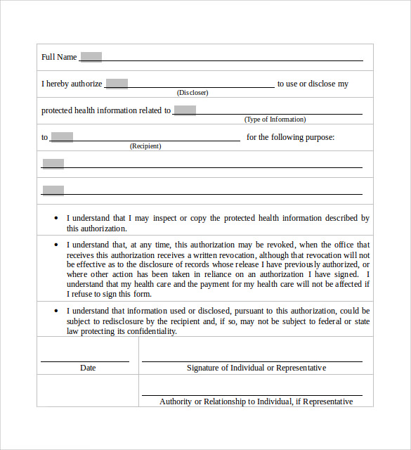 Hipaa Marketing Authorization Template