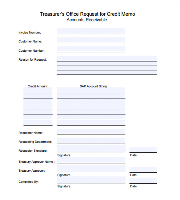 credit memo template