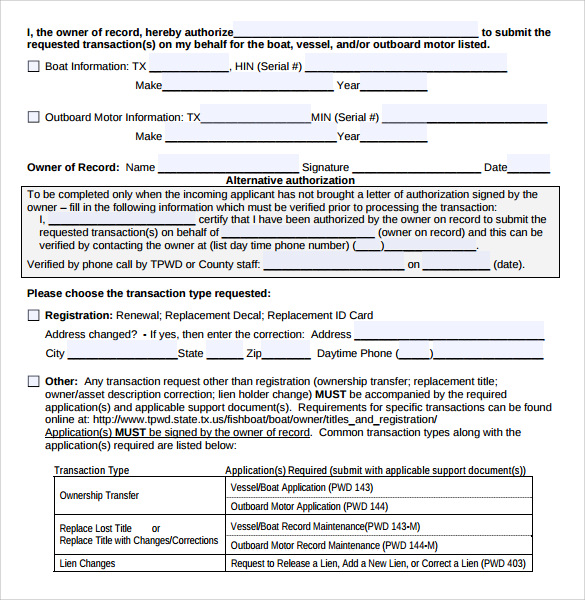 authorization letter form