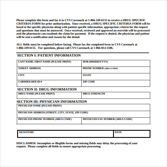 medication caremark prior authorization form