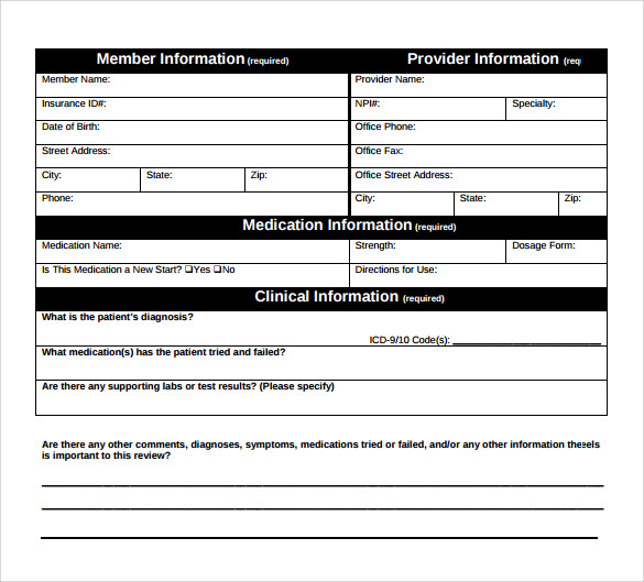 medicaid prior authorization form