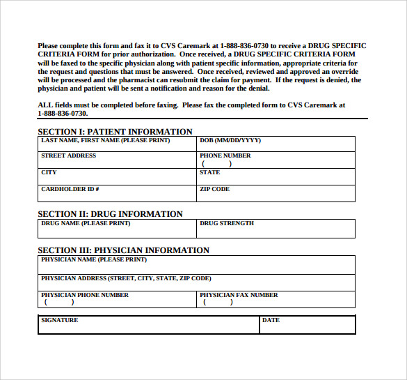 caremark clinical prior authorization form