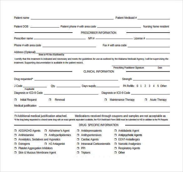 sample medicaid authorization form