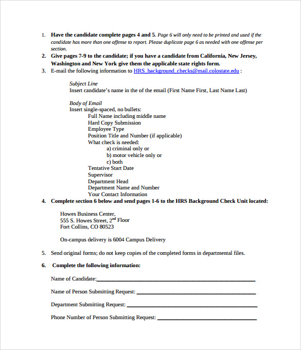 simple background check authorization form