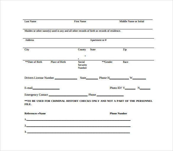 free download background check authorization form