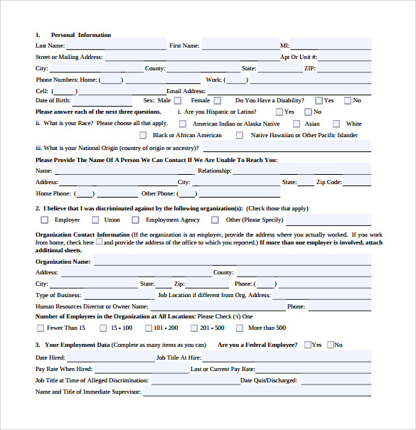 eeoc complaint intake form