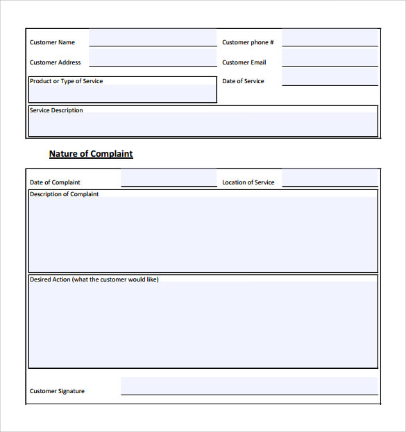 8+ Customer Complaint Form Examples Sample Templates