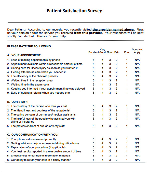 patient satisfaction survey pdf