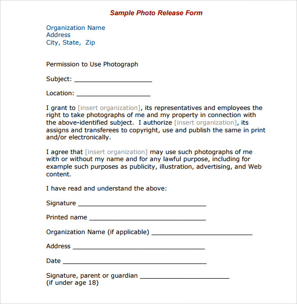 7+ Print Release Forms - PDF | Sample Templates