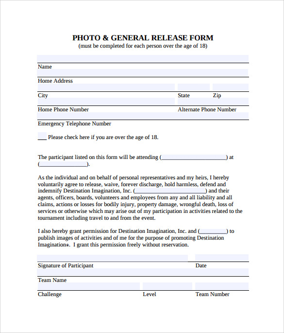 FREE 10  Sample General Release Forms in PDF MS Word