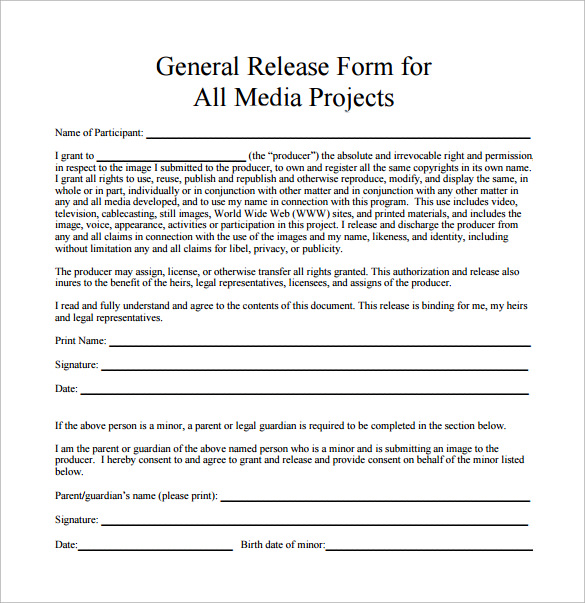 FREE 10+ Sample General Release Forms in PDF | MS Word