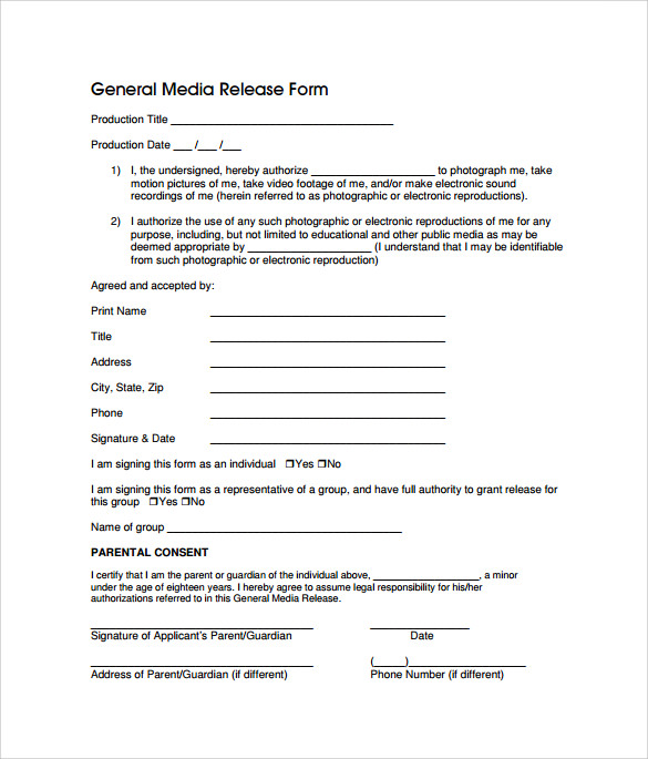 Free 10 Sample General Release Forms In Pdf Ms Word 9451