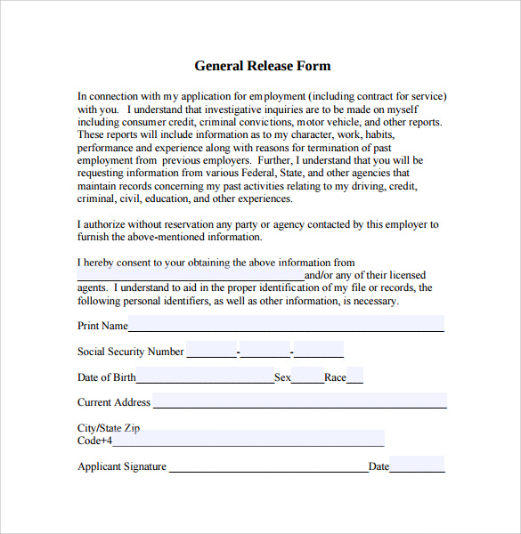 What Is General Release Form