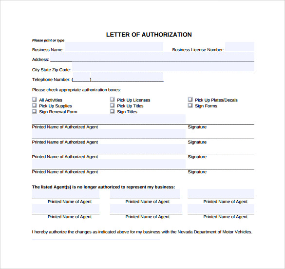 simple letter of authorization form