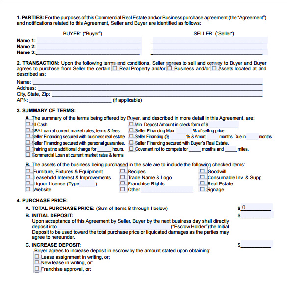 FREE 9+ Sample Business Purchase Agreement Templates in PDF MS Word