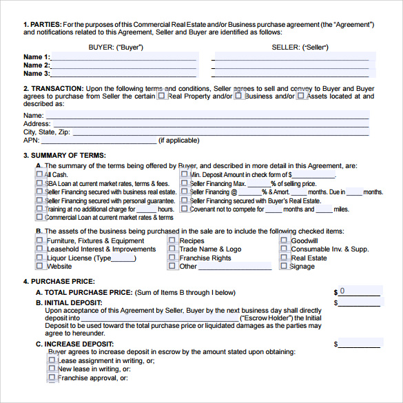 Sample Business Purchase Agreement 9 Documents In PDF Word