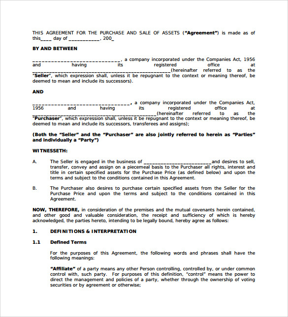 Free 9 Sample Business Purchase Agreement Templates In Pdf Ms Word