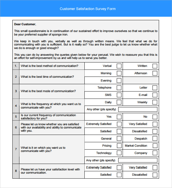 FREE 10 Sample Customer Survey Templates In PDF