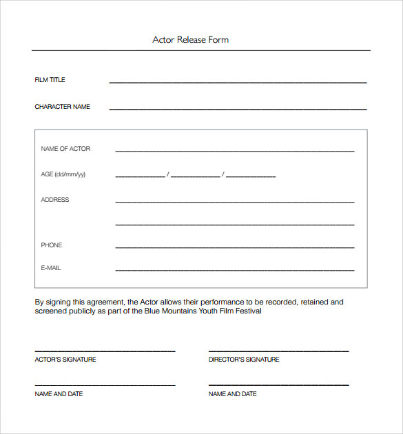 Free Printable Actor Contract Template Printable World Holiday