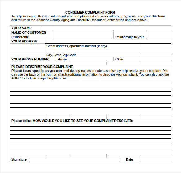 printable-complaint-form